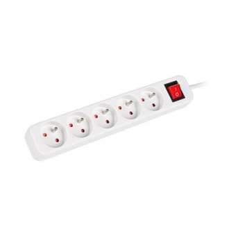Lanberg Cable Power Strip, 5X French Outlets with Switch, Quality-Grade Copper, 1.5 m | PS1-05E-0150-W Lanberg Cable Power Strip, 5X French Outlets with Switch, Quality-Grade Copper, 1.5 m | PS1-05E-0150-W