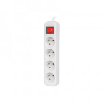 Lanberg Cable Power Strip, 4X French Outlets with Switch, Quality-Grade Copper, 1.5 m | PS1-04E-0150-W Lanberg Cable Power Strip, 4X French Outlets with Switch, Quality-Grade Copper, 1.5 m | PS1-04E-0150-W