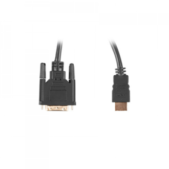 Lanberg HDMI to DVI-D Cable Dual Link with Gold-Plated 4K Connectors | CA-HDDV-20CU-0018-BK | HDMI to DVI-D | 1.8 m