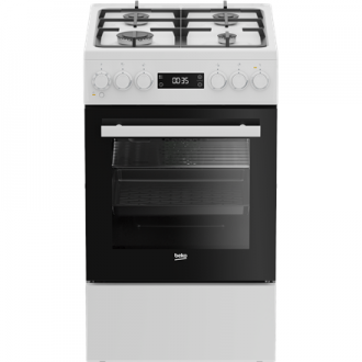 BEKO Cooker | FSM51339DWDS | Hob type Gas | Oven type Electric | White | Width 50 cm | Grilling | LED | Depth 60 cm | 60 L