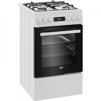 BEKO Cooker | FSM51339DWDS | Hob type Gas | Oven type Electric | White | Width 50 cm | Grilling | LED | Depth 60 cm | 60 L
