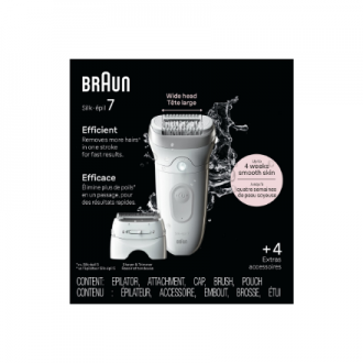 Braun Epilator | SE7-041 Silk pil 7 | Number of power levels 2 | Wet & Dry | White/Silver