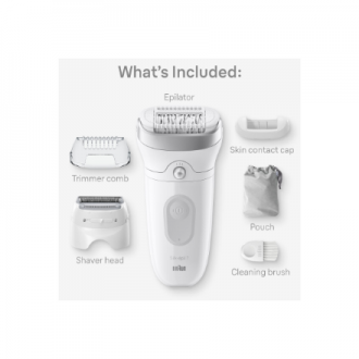 Braun Epilator | SE7-041 Silk pil 7 | Number of power levels 2 | Wet & Dry | White/Silver