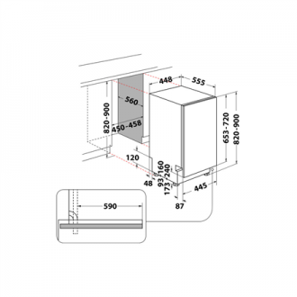 Whirlpool Dishwasher | WH6IC11BS7LA0 | Built-in | Width 44.8 cm | Number of place settings 11 | Number of programs 9 | Energy ef Whirlpool Dishwasher | WH6IC11BS7LA0 | Built-in | Width 44.8 cm | Number of place settings 11 | Number of programs 9 | Energy ef