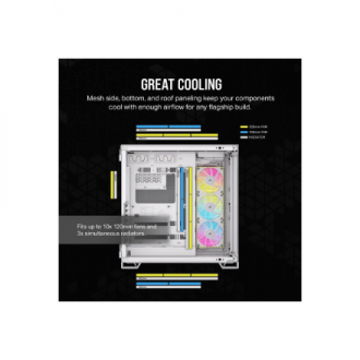 Corsair Dual Chamber PC Case | iCUE LINK 6500X RGB | White | Mid Tower | Power supply included No | ATX