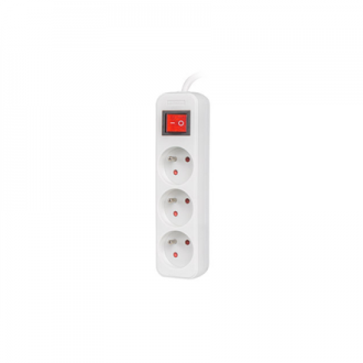 Lanberg Cable Power Strip 3M 3X French Outlets with Switch, Quality-Grade Copper | PS1-03E-0300-W Lanberg Cable Power Strip 3M 3X French Outlets with Switch, Quality-Grade Copper | PS1-03E-0300-W