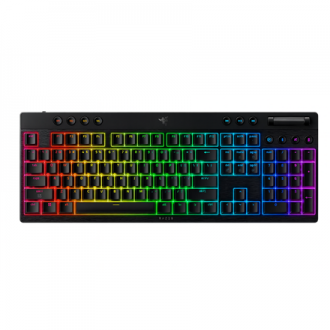 Razer BlackWidow V4 Low-profile HyperSpeed | Gaming keyboard | Wireless | US | Bluetooth, 2.4 GHz, USB Type-C | Yellow Linear Razer BlackWidow V4 Low-profile HyperSpeed | Gaming keyboard | Wireless | US | Bluetooth, 2.4 GHz, USB Type-C | Yellow Linear