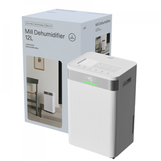 Mill Dehumidifier | MDH12 | Power 200 W | Suitable for rooms up to 8-15 m | Water tank capacity 2 L | White