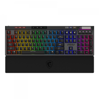 MSI STRIKE PRO WIRELESS | Gaming keyboard | Wireless | US | Black | 2.4 GHz Wireless, Bluetooth, USB 2.0 | Kailh Midnight Pro Si