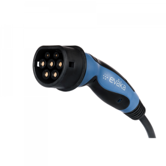 Evaka EV charging cable Type2-Type2, 22 kW, 32 A, 5x6 mm2, 1x0.5 mm2, 5 m | EVA503325 | Black