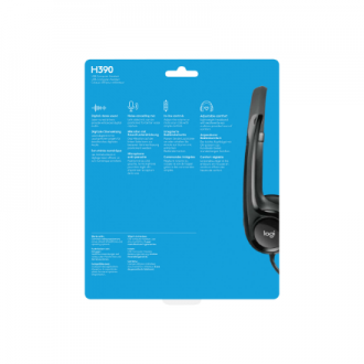 Logitech | Computer headset | H390 | Built-in microphone | USB Type-A | Black Logitech | Computer headset | H390 | Built-in microphone | USB Type-A | Black