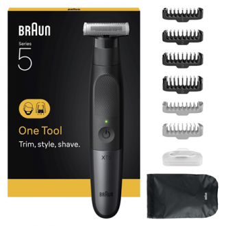 Braun | Face and Body Hair trimmer | XT5200 Series X | Cordless | Wet & Dry | Black/Silver
