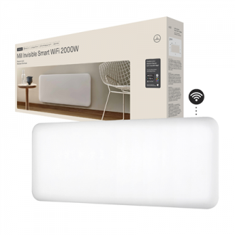 Mill Invisible Smart WiFi Heater | PA2000WIFI4 | Panel Heater | 2000 W | Suitable for rooms up to 24-28 m | White | IPX4 Mill Invisible Smart WiFi Heater | PA2000WIFI4 | Panel Heater | 2000 W | Suitable for rooms up to 24-28 m | White | IPX4