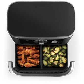 NINJA | Double Air Fryer | AF500EU Foodi FlexDrawer | Power 2470 W | Capacity 10.4 L | Black