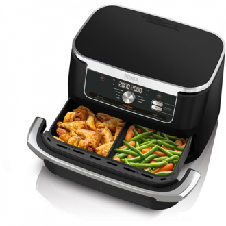 NINJA | Double Air Fryer | AF500EU Foodi FlexDrawer | Power 2470 W | Capacity 10.4 L | Black