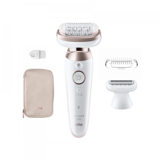 Braun Epilator | SES9-030 3D Silk-Epilk 9 Flex | Operating time (max) 50 min | Number of power levels 2 | Wet & Dry | White/Rose Braun Epilator | SES9-030 3D Silk-Epilk 9 Flex | Operating time (max) 50 min | Number of power levels 2 | Wet & Dry | White/Rose