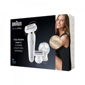 Braun Epilator | SES9-030 3D Silk-Epilk 9 Flex | Operating time (max) 50 min | Number of power levels 2 | Wet & Dry | White/Rose Braun Epilator | SES9-030 3D Silk-Epilk 9 Flex | Operating time (max) 50 min | Number of power levels 2 | Wet & Dry | White/Rose