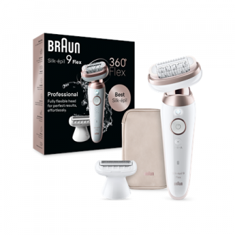 Braun Epilator | SES9-030 3D Silk-Epilk 9 Flex | Operating time (max) 50 min | Number of power levels 2 | Wet & Dry | White/Rose Braun Epilator | SES9-030 3D Silk-Epilk 9 Flex | Operating time (max) 50 min | Number of power levels 2 | Wet & Dry | White/Rose