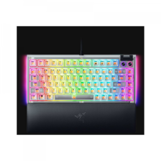 Razer Hot-swappable Mechanical Gaming Keyboard | BlackWidow V4 75% | Gaming Keyboard | Wired | US | Phantom White Edition | USB Razer Hot-swappable Mechanical Gaming Keyboard | BlackWidow V4 75% | Gaming Keyboard | Wired | US | Phantom White Edition | USB