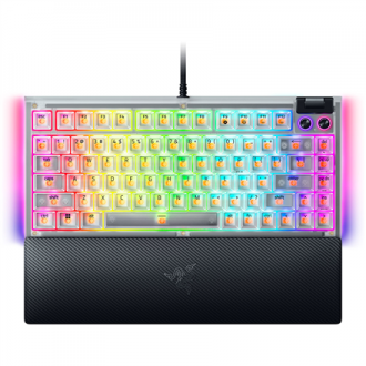 Razer Hot-swappable Mechanical Gaming Keyboard | BlackWidow V4 75% | Gaming Keyboard | Wired | US | Phantom White Edition | USB Razer Hot-swappable Mechanical Gaming Keyboard | BlackWidow V4 75% | Gaming Keyboard | Wired | US | Phantom White Edition | USB