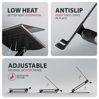 AXAGON STND-LQB stand for notebooks and tablets | Adjustable Height, Angle | 10-17.3 