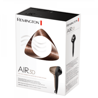 Remington The Salon Collection Air3D Hair Dryer | D7777 | 1800 W | Number of temperature settings 3 | Ionic function | Diffuser Remington The Salon Collection Air3D Hair Dryer | D7777 | 1800 W | Number of temperature settings 3 | Ionic function | Diffuser
