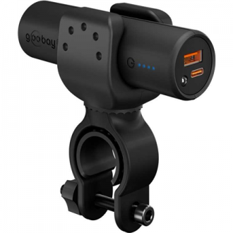 Goobay Bike Powerbank 5.0 with Reinforced Holder for Bicycle Handlebars | 60656 | 5000 mAh | Black