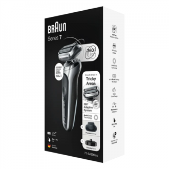 Braun | Shaver | 71-S4200cs | Operating time (max) 50 min | Wet & Dry | Silver/Black Braun | Shaver | 71-S4200cs | Operating time (max) 50 min | Wet & Dry | Silver/Black