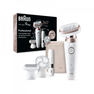 Braun Epilator | SES9-360 Silk pil 9 Flex 3D | Operating time (max) 50 min | Number of power levels 1 | Wet & Dry | White/Rose Braun Epilator | SES9-360 Silk pil 9 Flex 3D | Operating time (max) 50 min | Number of power levels 1 | Wet & Dry | White/Rose