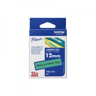 Brother | TZe-731 Laminated Tape | Black on Green | TZe | 8 m | 1.2 cm Brother | TZe-731 Laminated Tape | Black on Green | TZe | 8 m | 1.2 cm