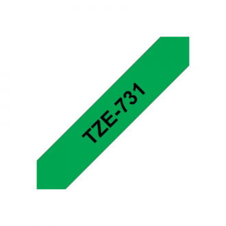 Brother | TZe-731 Laminated Tape | Black on Green | TZe | 8 m | 1.2 cm Brother | TZe-731 Laminated Tape | Black on Green | TZe | 8 m | 1.2 cm