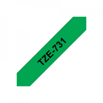 Brother | TZe-731 Laminated Tape | Black on Green | TZe | 8 m | 1.2 cm Brother | TZe-731 Laminated Tape | Black on Green | TZe | 8 m | 1.2 cm