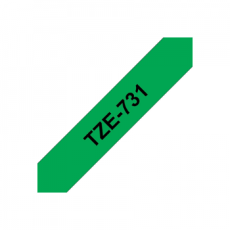 Brother | TZe-731 Laminated Tape | Black on Green | TZe | 8 m | 1.2 cm Brother | TZe-731 Laminated Tape | Black on Green | TZe | 8 m | 1.2 cm