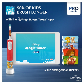 Braun | Electric Toothbrush | Vitality PRO Kids 3+ Lion King | Rechargeable | For children | Number of brush heads included 1 | 