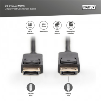 Digitus | DisplayPort Connection Cable | AK-340103-030-S | 3 m Digitus | DisplayPort Connection Cable | AK-340103-030-S | 3 m