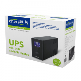 EnerGenie | UPS with USB and LCD display, Black | 1200 VA EnerGenie | UPS with USB and LCD display, Black | 1200 VA