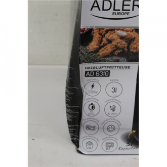 SALE OUT. Adler | Airfryer | AD 6310 | Power 2200 W | Capacity 3 L | High-volume hot-air circulation technology | Black | DAMAGE SALE OUT. Adler | Airfryer | AD 6310 | Power 2200 W | Capacity 3 L | High-volume hot-air circulation technology | Black | DAMAGE