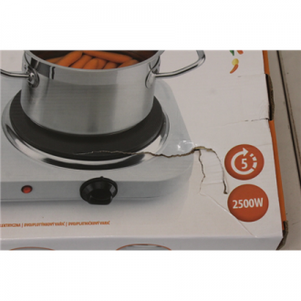 SALE OUT. Tristar Free standing table hob | KP-6245 | Number of burners/cooking zones 2 | Rotary | White | DAMAGED PACKAGING | E SALE OUT. Tristar Free standing table hob | KP-6245 | Number of burners/cooking zones 2 | Rotary | White | DAMAGED PACKAGING | E