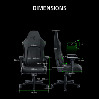 Razer Gaming Chair with Lumbar Support Iskur V2 EPU Leather, Aluminium | Black Razer Gaming Chair with Lumbar Support Iskur V2 EPU Leather, Aluminium | Black