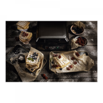 Adler | Waffle maker | AD 3036 | 1500 W | Number of pastry 4 | Belgium | Black Adler | Waffle maker | AD 3036 | 1500 W | Number of pastry 4 | Belgium | Black