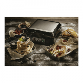 Adler | Waffle maker | AD 3036 | 1500 W | Number of pastry 4 | Belgium | Black Adler | Waffle maker | AD 3036 | 1500 W | Number of pastry 4 | Belgium | Black