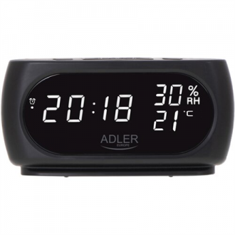 Adler | Clock with Thermometer | AD 1186 | Black Adler | Clock with Thermometer | AD 1186 | Black