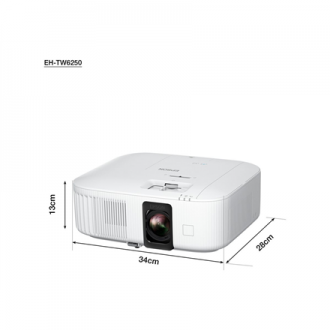 Epson | EH-TW6250 | 4K PRO-UHD 3840 x 2160 (2 x 1920 x 1080) | 2800 ANSI lumens | White | Lamp warranty 12 month(s) | Wi-Fi Epson | EH-TW6250 | 4K PRO-UHD 3840 x 2160 (2 x 1920 x 1080) | 2800 ANSI lumens | White | Lamp warranty 12 month(s) | Wi-Fi