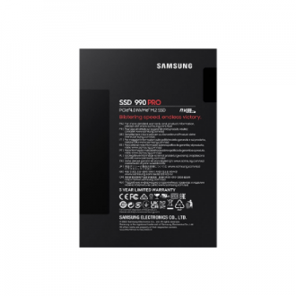 Samsung | 990 PRO | 2000 GB | SSD form factor M.2 2280 | Solid-state drive interface PCIe Gen4x4 | Read speed 7450 MB/s | Write 
