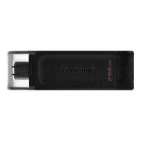 Kingston | USB Flash Drive | DataTraveler 70 | 256 GB | USB 3.2 Gen 1 Type-C | Black