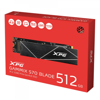 ADATA | XPG Gammix S70 BLADE | 512 GB | SSD form factor M.2 2280 | Solid-state drive interface PCIe Gen4x4 | Read speed 7400 MB/ ADATA | XPG Gammix S70 BLADE | 512 GB | SSD form factor M.2 2280 | Solid-state drive interface PCIe Gen4x4 | Read speed 7400 MB/