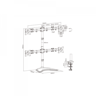 Digitus | Desk Mount | DA-90364 | Tilt, swivel, rotate | Black Digitus | Desk Mount | DA-90364 | Tilt, swivel, rotate | Black