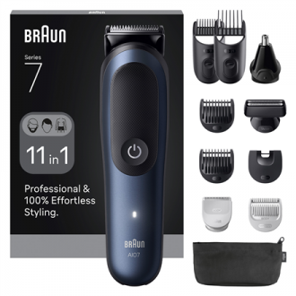 Braun 11in1 Grooming Kit | All-in-One Series 7 AIO7540 | Cordless | Number of length steps 14 | Black/Blue Braun 11in1 Grooming Kit | All-in-One Series 7 AIO7540 | Cordless | Number of length steps 14 | Black/Blue