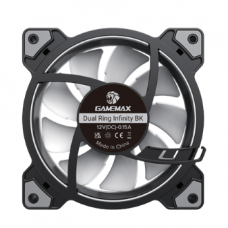 Gamemax Case Fan | DUAL RING INFINITY BK | Black Gamemax Case Fan | DUAL RING INFINITY BK | Black