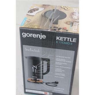 SALE OUT. | Gorenje Kettle | K17DWDII | Electric | 2200 W | 1.7 L | Stainless Steel | 360 rotational base | Black | DEMO, SCRATC SALE OUT. | Gorenje Kettle | K17DWDII | Electric | 2200 W | 1.7 L | Stainless Steel | 360 rotational base | Black | DEMO, SCRATC
